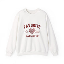 Load image into Gallery viewer, Favorite Daughter Sweatshirt - Est. Date or Year Heart Graphic Crewneck