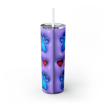 Load image into Gallery viewer, Purple Dog Mom Skinny Tumbler with Straw, 20oz