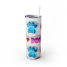 Load image into Gallery viewer, White Dog Mom Skinny Tumbler with Straw, 20oz