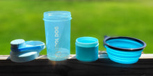Load image into Gallery viewer, Cool Dog Water Bottle with Treat Compartment and Collapsible Water Dish