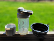 Load image into Gallery viewer, Cool Dog Water Bottle with Treat Compartment and Collapsible Water Dish