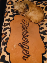 Load image into Gallery viewer, Personalized Pet Bed | Dog Name Bed | Animal Leopard Print Bed | Soft Fluffy Dog Bed | Comfy Cozy Bed | Washable Dog Bed | Dog Bedding | Cat Bedding