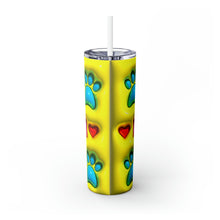 Load image into Gallery viewer, Yellow Dog Mom Skinny Tumbler with Straw, 20oz