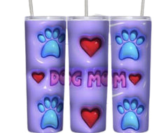 Load image into Gallery viewer, Purple Dog Mom Skinny Tumbler with Straw, 20oz