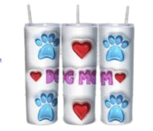 Load image into Gallery viewer, White Dog Mom Skinny Tumbler with Straw, 20oz