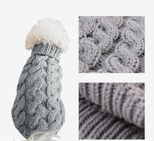 Load image into Gallery viewer, Dog Cat Gray Sweater Vest Knitted Clothes Winter Coat Apparel Pet Costume Puppy