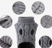 Load image into Gallery viewer, Dog Cat Gray Sweater Vest Knitted Clothes Winter Coat Apparel Pet Costume Puppy