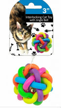 Load image into Gallery viewer, Colorful Knotted Interlocking Cat Toy with Jingle Bell
