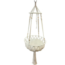 Load image into Gallery viewer, Macrame Hanging Hammock Indoor Cat Bed Swing