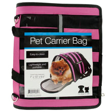 Load image into Gallery viewer, Pink Vented Pet Carrier Bag with Reflective Stripes