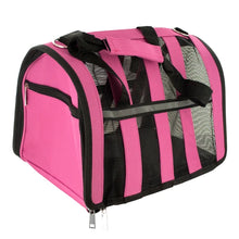Load image into Gallery viewer, Pink Vented Pet Carrier Bag with Reflective Stripes