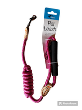 Load image into Gallery viewer, 46" Neon Nylon Walking Leash with Leather Accents for Dogs