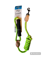 Load image into Gallery viewer, 46" Neon Nylon Walking Leash with Leather Accents for Dogs
