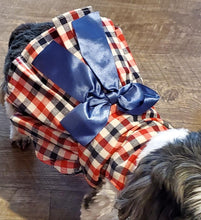 Load image into Gallery viewer, Checkered Red and Blue Plaid Dress Dog Cat Pet