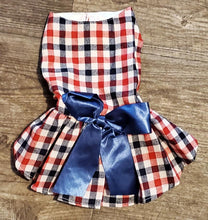 Load image into Gallery viewer, Checkered Red and Blue Plaid Dress Dog Cat Pet