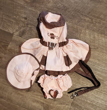 Load image into Gallery viewer, Pink and Brown Southern Belle Butterfly Dress Outfit Dog Cat Pet