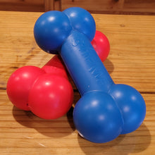 Load image into Gallery viewer, Dog Bone Chew Toy Blue Red Bite Me