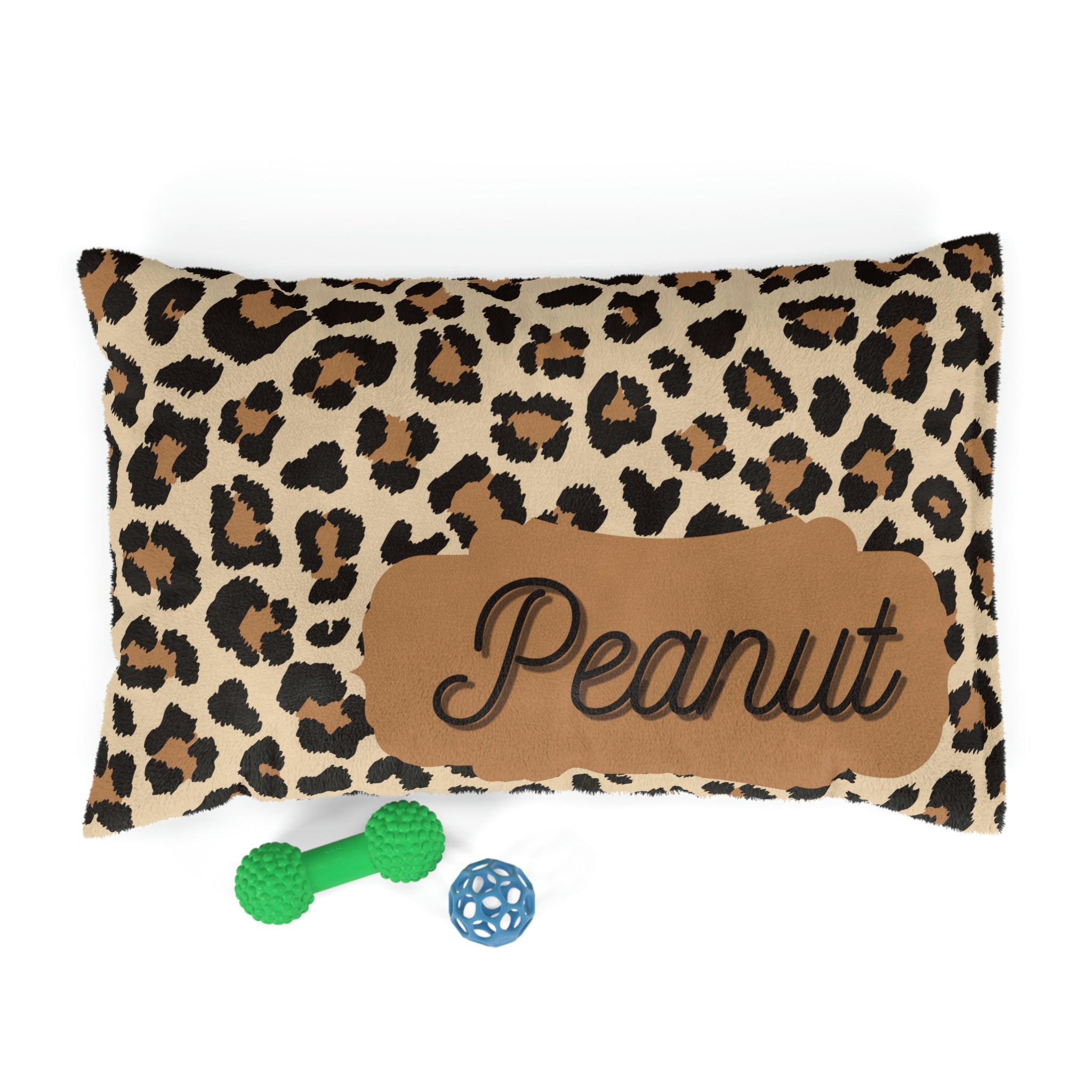 Personalized Pet Bed Dog Name Bed Animal Leopard Print Bed Soft Fluffy Dog Bed Comfy Cozy Bed Washable Dog Bed Dog Bedding Cat Bedding