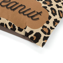 Load image into Gallery viewer, Personalized Pet Bed | Dog Name Bed | Animal Leopard Print Bed | Soft Fluffy Dog Bed | Comfy Cozy Bed | Washable Dog Bed | Dog Bedding | Cat Bedding