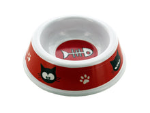 Load image into Gallery viewer, Cat animal bowl paw print kitty fish feeding