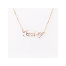 Load image into Gallery viewer, Personalized Puppy Dog Mom Necklace | Dog Paw Jewelry | Name Necklace | Custom Name Dog Necklace | Valentine's Day Gift | Puppy Dog Gift