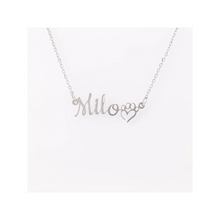 Load image into Gallery viewer, Personalized Puppy Dog Mom Necklace | Dog Paw Jewelry | Name Necklace | Custom Name Dog Necklace | Valentine's Day Gift | Puppy Dog Gift