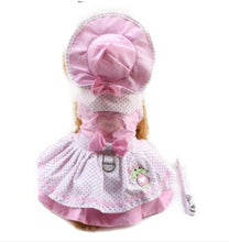 Load image into Gallery viewer, Pink and White Polka Dot Southern Belle Frog Dress Outfit Dog Cat Pet