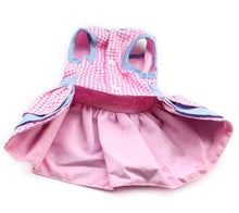 Load image into Gallery viewer, Pink / Blue Southern Belle Dress, Hat, Bloomer Set Dog Cat Pet