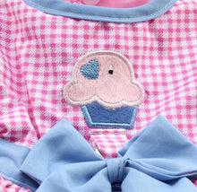Load image into Gallery viewer, Pink / Blue Southern Belle Dress, Hat, Bloomer Set Dog Cat Pet