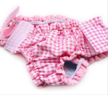 Load image into Gallery viewer, Pink / Blue Southern Belle Dress, Hat, Bloomer Set Dog Cat Pet