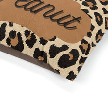 Load image into Gallery viewer, Personalized Pet Bed | Dog Name Bed | Animal Leopard Print Bed | Soft Fluffy Dog Bed | Comfy Cozy Bed | Washable Dog Bed | Dog Bedding | Cat Bedding