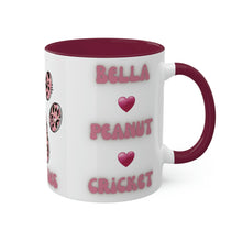 Load image into Gallery viewer, Personalized Dog Mom Mugs, Peace Love Paws Mug, Custom Name Mug, Dog Cup, Custom Dog Gift, Customized Dog Lover Gift, Gift for her, Dog Mom Gift 11oz