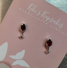 Load image into Gallery viewer, Earrings Wine Glass With Red Wine Fun Pair Gift - NEW
