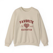 Load image into Gallery viewer, Favorite Daughter Sweatshirt - Est. Date or Year Heart Graphic Crewneck
