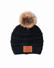 Load image into Gallery viewer, Dog Mom Beanie Hat with Fur Pom and Rae Dunn Script

