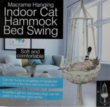 Load image into Gallery viewer, Macrame Hanging Hammock Indoor Cat Bed Swing
