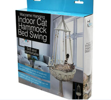 Load image into Gallery viewer, Macrame Hanging Hammock Indoor Cat Bed Swing
