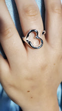 Load image into Gallery viewer, Heart-Shaped Open Ring Sterling Silver 925
