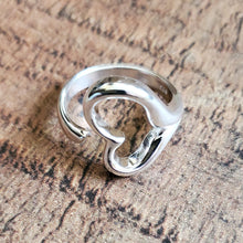 Load image into Gallery viewer, Heart Ring Sterling Silver 925 Open 
