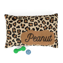 Load image into Gallery viewer, Personalized Pet Bed | Dog Name Bed | Animal Leopard Print Bed | Soft Fluffy Dog Bed | Comfy Cozy Bed | Washable Dog Bed | Dog Bedding | Cat Bedding
