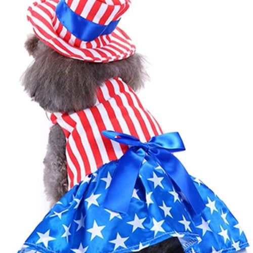 USA Patriotic Dress Hat Red White Blue Dog Cat Pet