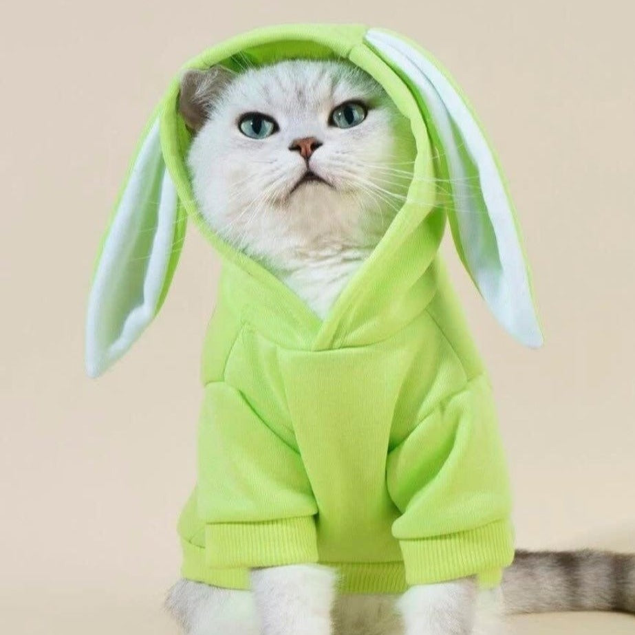 Bunny Costume Hooded Sweatshirt for Dogs & Cats Pet Hoodie